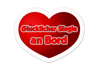 Herz Sticker / Single an Bord
