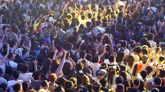 Large Crowd at Electronic Music Festival - Tokyo Japan