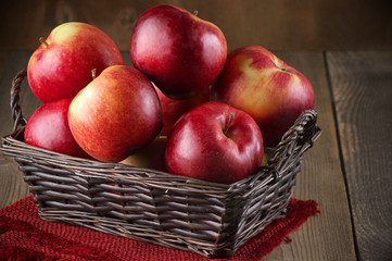 Red apples in basket