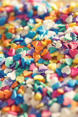 Colorful hearts macro background