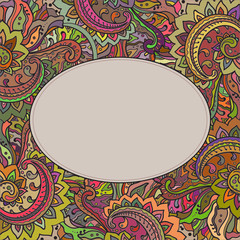 Vector frame of the indian floral ornament