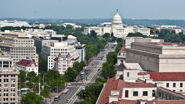 Washington DC -  Capital Building - Overhead - Time Lapse