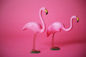 Fototapeten Rosa Flamingos im Studio © sanneberg