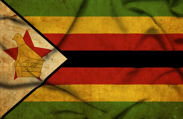 Zimbabwe waving flag
