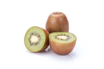 Kiwi fruit isolated on white background, macro