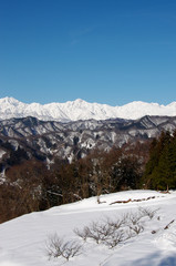 小川村から眺めた北アルプス