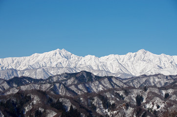 小川村から眺めた北アルプス
