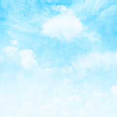 Naklejka na ściany i meble Blue sky with clouds in grunge style.