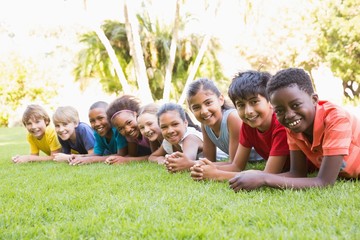 Happy friends in the park