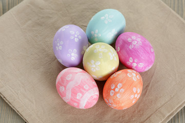 easter eggs with flowers, handmade painted eggs