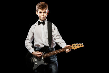 Boy with electric guitar