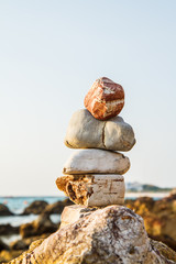 Fototapeta na wymiar Rocks on the coast of Sea in nature