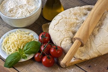 Dought for italian pizza preparation