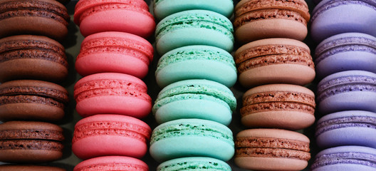 Set of colorful macaroon cups without filling