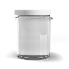 empty jar glass isolated on white background