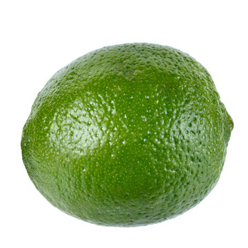 Fresh ripe lime on white background. Isolated.
