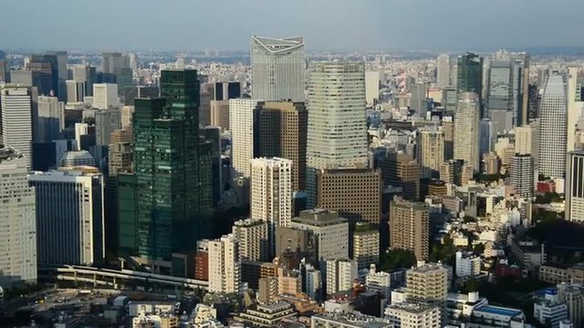 Zoom Out - View of Tokyo Skyline from Roppongi Hills Tower - Tokyo Japan