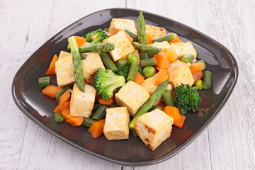 fried tofu and vegetables