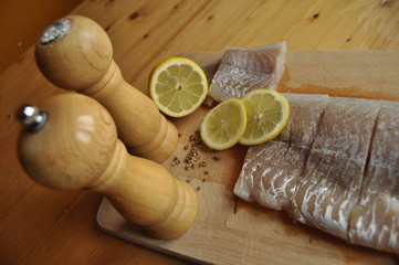 Fillet of fish. Dish, main dish. Fasting food seasoning