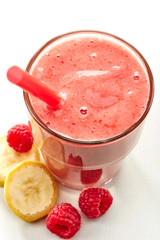 Banana and raspberry smoothie