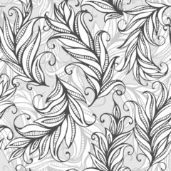 Seamless pattern with amazing feathers. Vector illustration