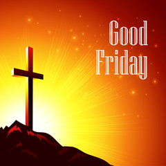Good Friday. Vector illustration with the image of Calvary
