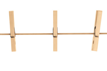 Wooden Clothspins with the rope