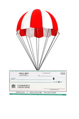 Bank Check with Parachute