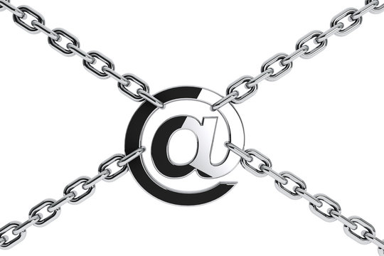 Metal Chain With Email Symbol