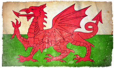 Wales grunge flag