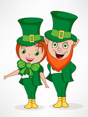 Happy St. Patrick's Day celebration with Leprechaun couple.