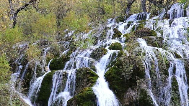 waterfall in autumn , jiuzhaigou valley , China
