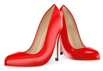 3D Red heels. Fashion