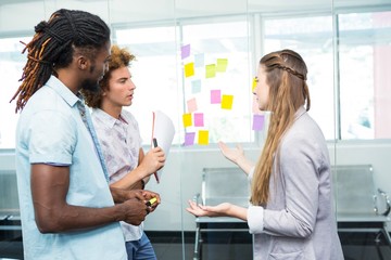 Fototapeta premium Creative business team with adhesive notes