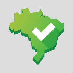 Green Brazil map with a check mark