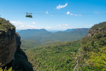 Cable car at Scenic World in the Blue Mountains, Australia.
