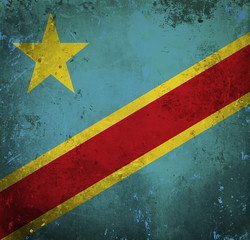 Grunge flag of Democratic Republic of the Congo