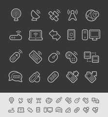 Wireless Communications Icons -- Black Line Series