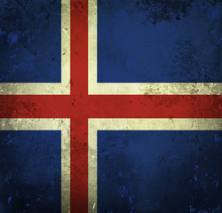 Grunge flag of Iceland