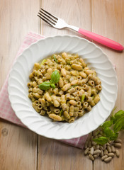 pasta with pesto and beans