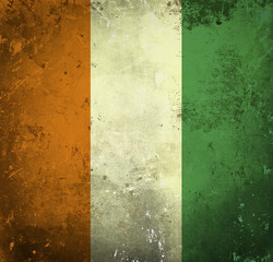 Grunge flag of Ivory Coast