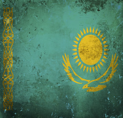 Grunge flag of Kazakhstan