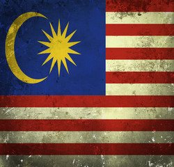 Grunge flag of Malaysia