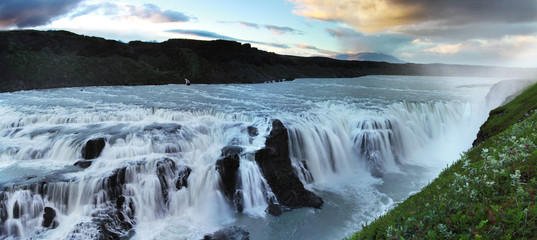 Waterfall in Iceland. Gullfoss.