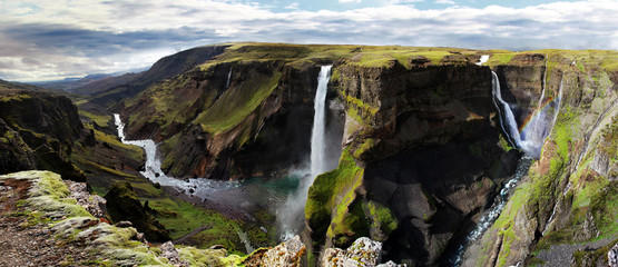 Waterfall in Iceland. Haifoss.
