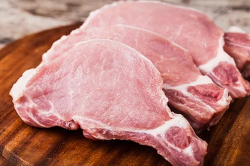 Abwaschbare Fototapete Fleish rohes Schweinefleisch