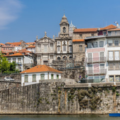 Fototapeta na wymiar Portugal , Porto . Church of Saint Francisco from Duero.