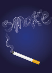 A cigarette with smoke