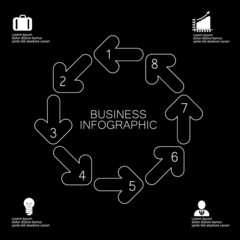 business info graphic arrows circle vector