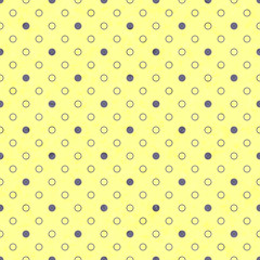 Polka dot pattern, old paper texture. Seamless background